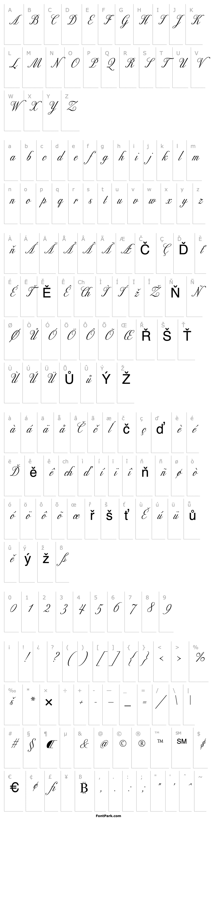 Přehled Excelsior Script