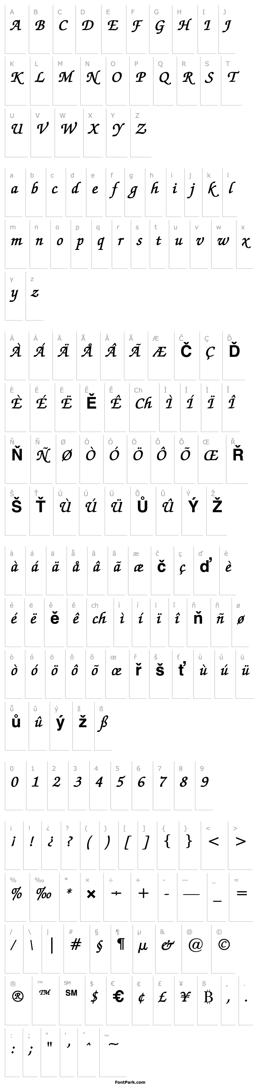 Přehled ExchequerScript Bold