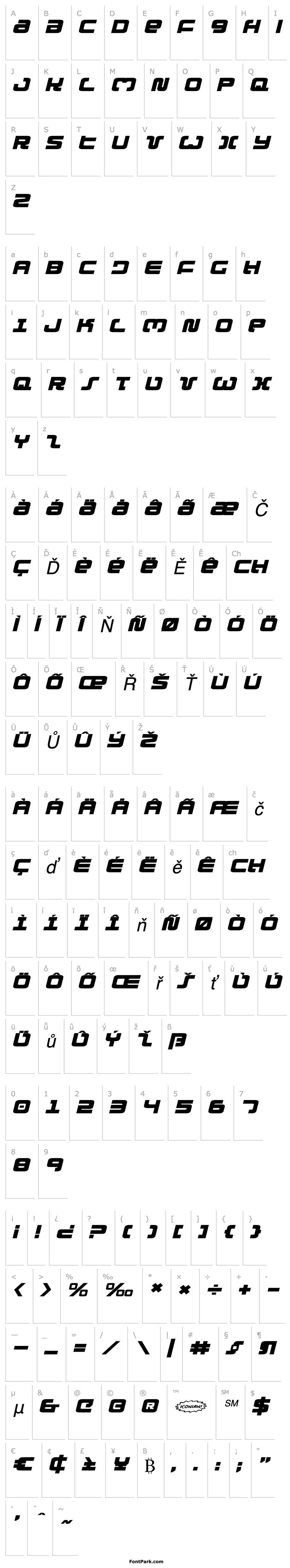 Přehled Exedore Expanded Italic