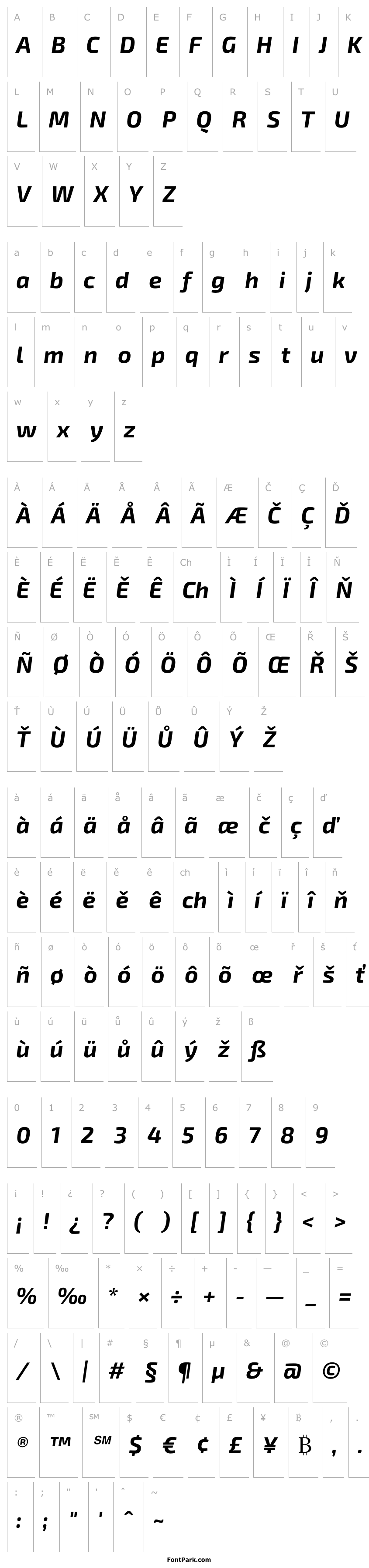 Přehled Exo 2 Bold Italic