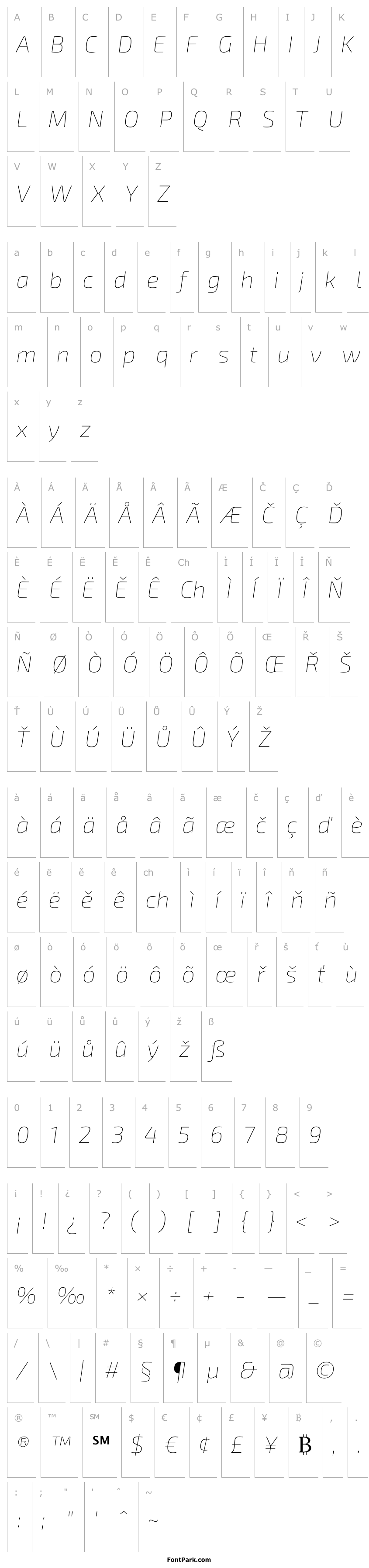 Přehled Exo 2 Thin Italic