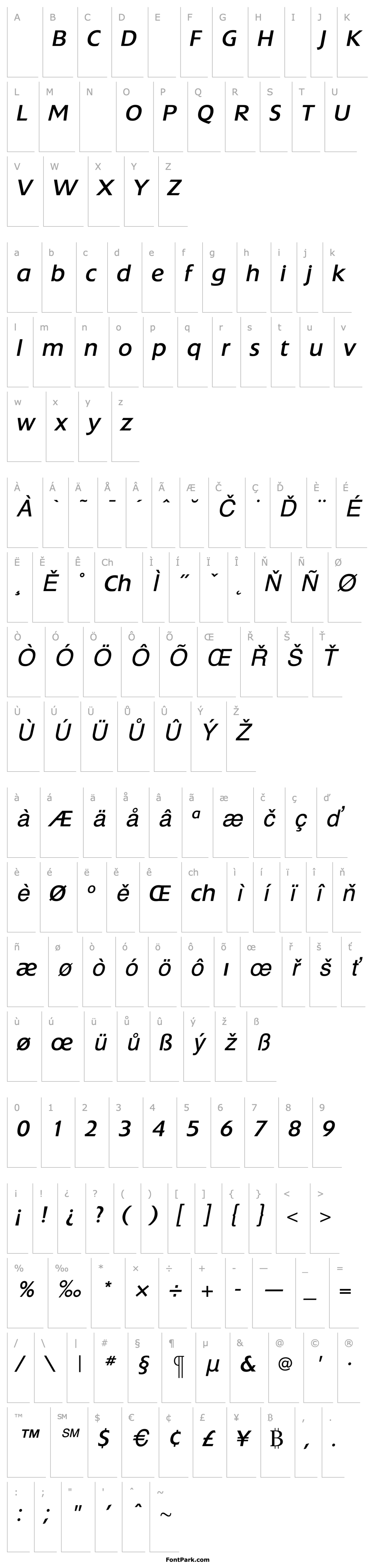 Přehled ExtensionBookItalic