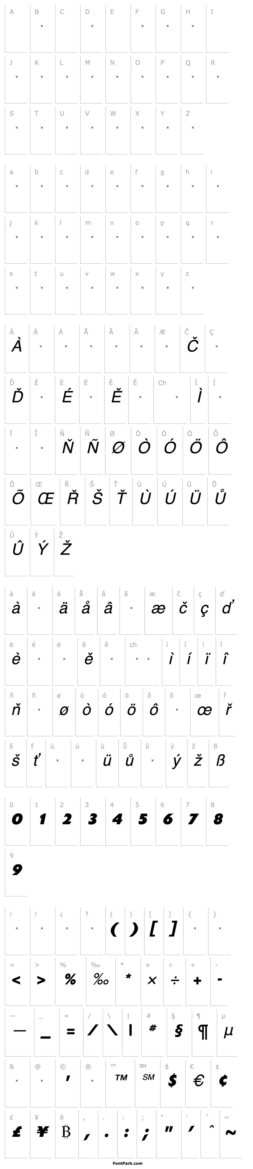 Přehled ExtensionExtraBoldItalicTab