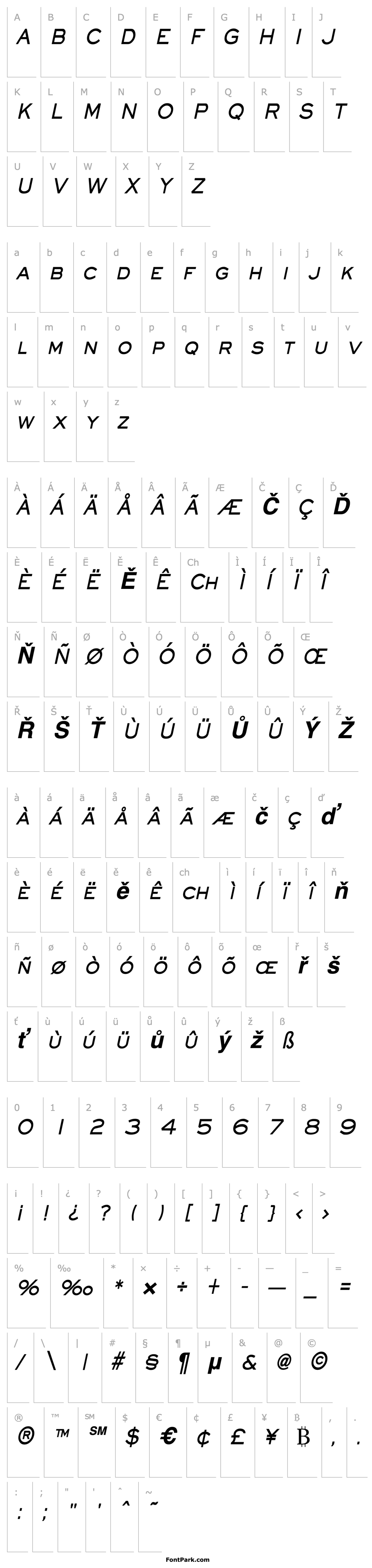 Overview Eye glass Condensed Bold Italic