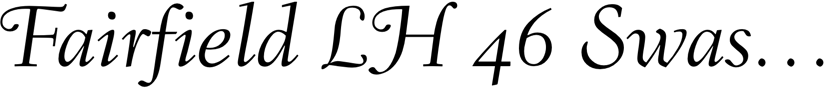 Preview Fairfield LH 46 Swash Light Italic Old Style Figures