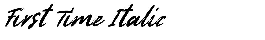Font First Time Italic by Kong Font