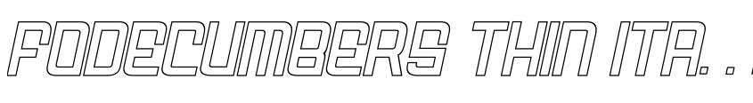 Preview FODECUMBERS THIN ITALIC HOLOW Italic