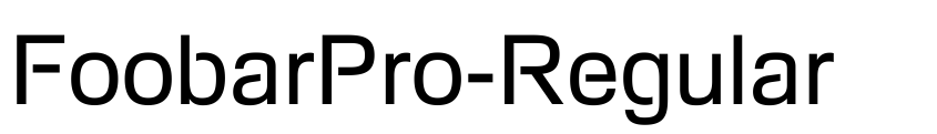 Preview FoobarPro-Regular
