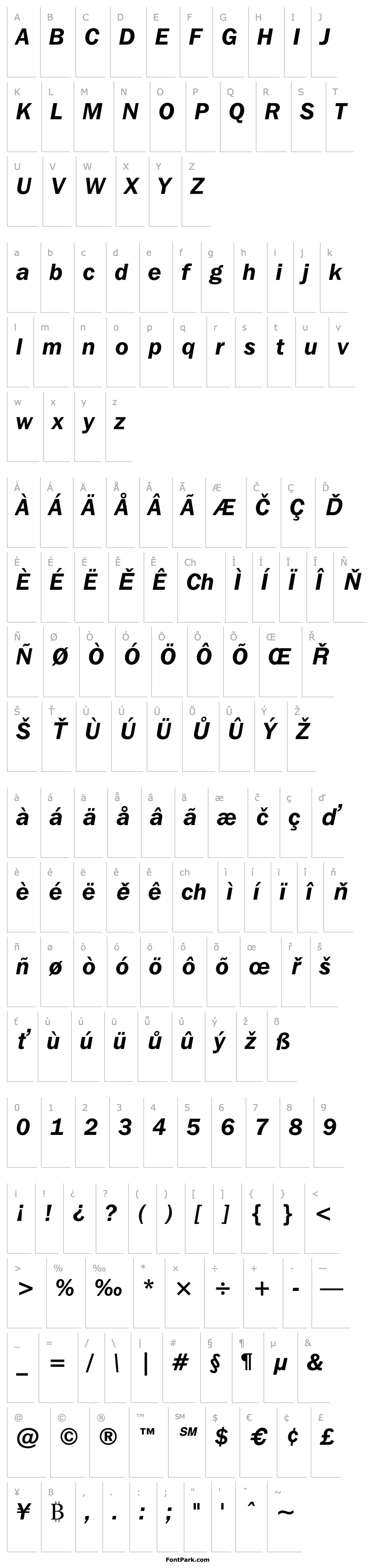 Overview Franklin Gothic ITC Demi Italic BT