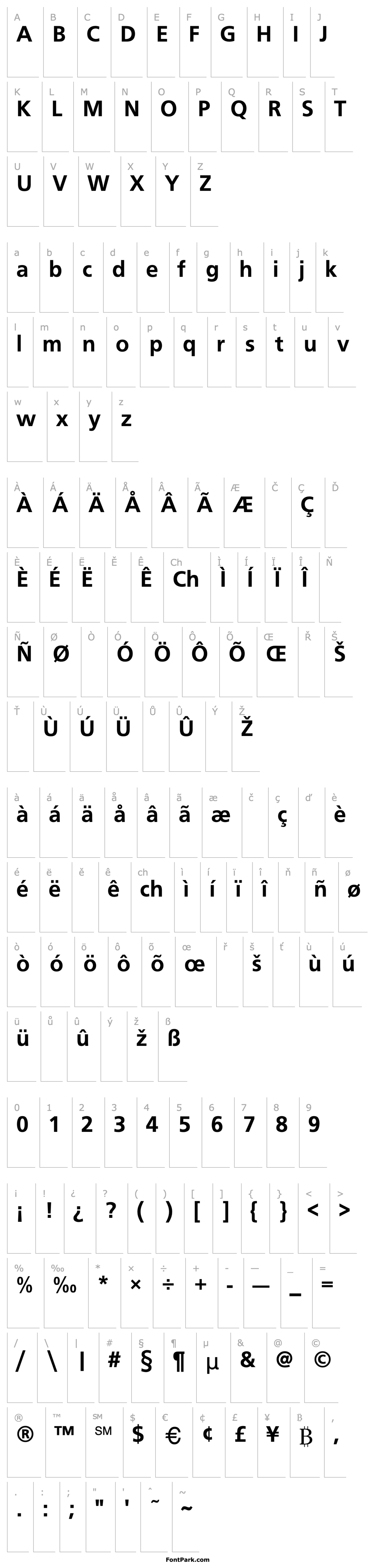 Přehled Frutiger-Bold