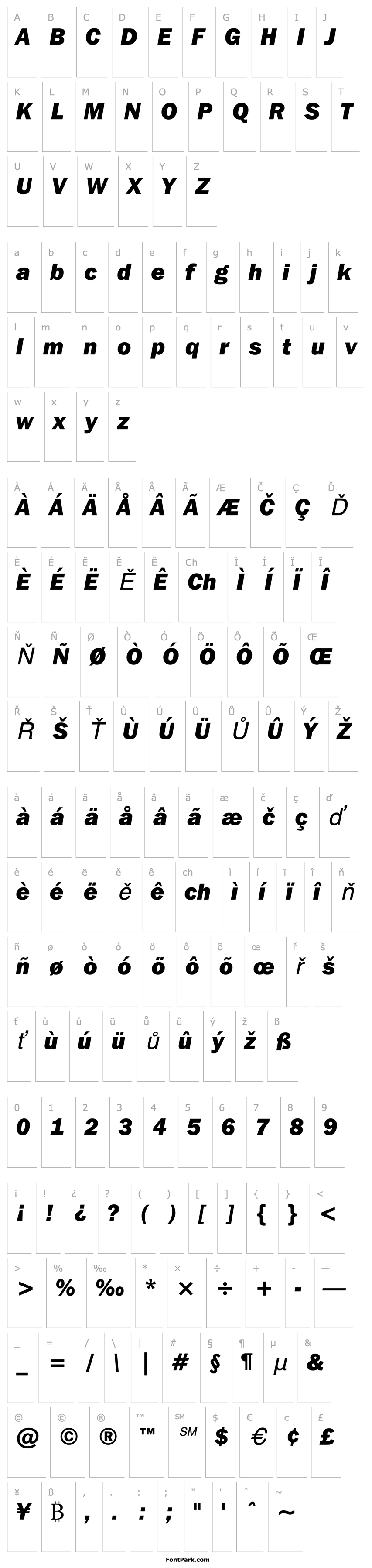 Overview Franklin Gothic ITC Heavy Italic BT