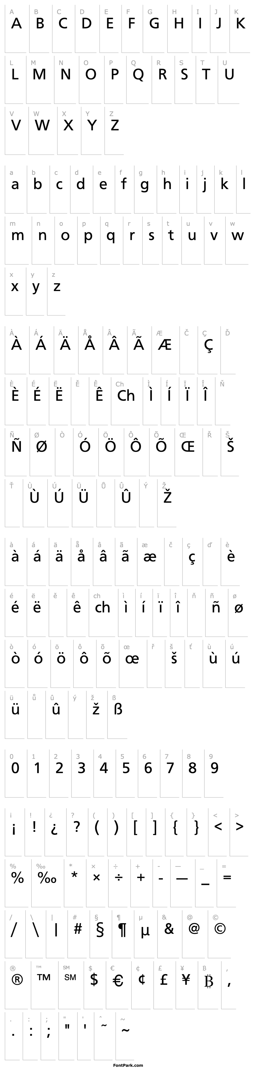 Přehled Frutiger-Normal