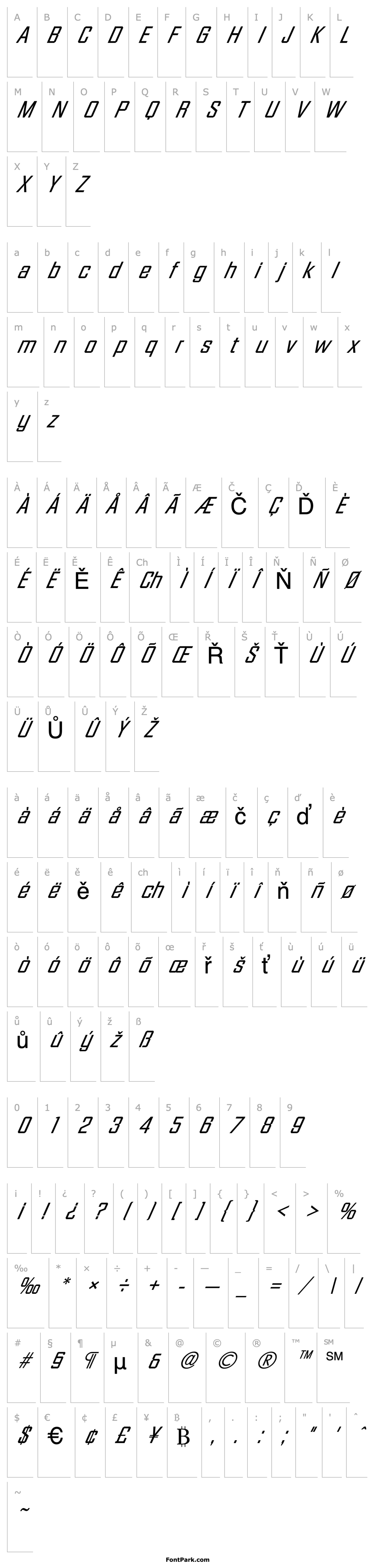 Přehled Facet-XXitalic Regular