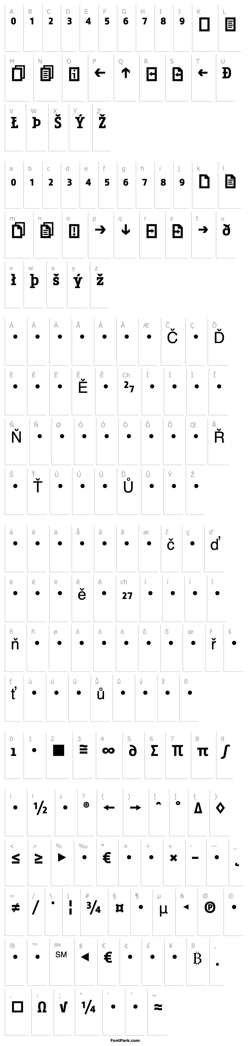 Overview FagoOfficeSerif-BoldExp