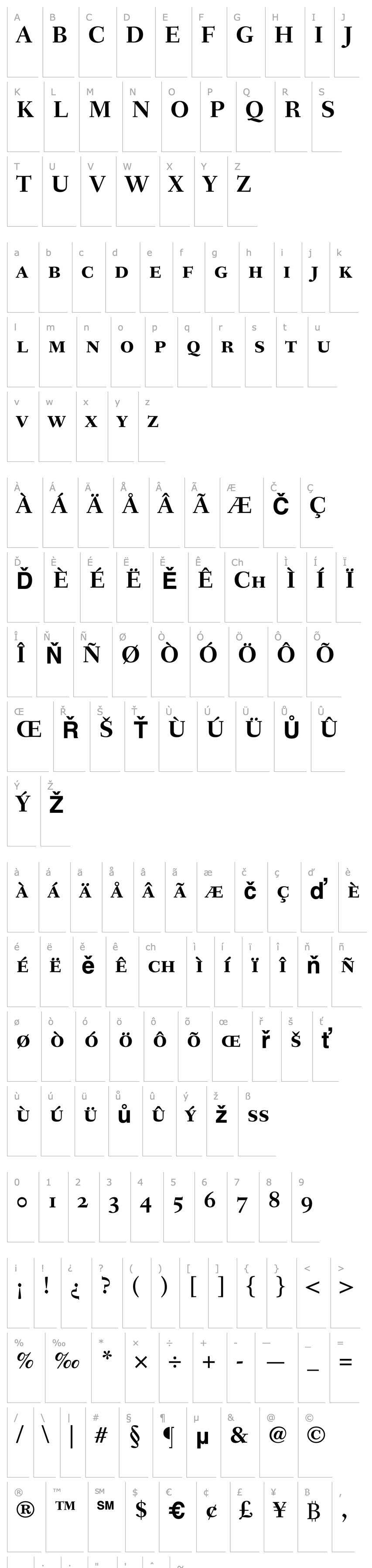 Přehled Fairfield LH 75 Bold Small Caps & Old Style Figures