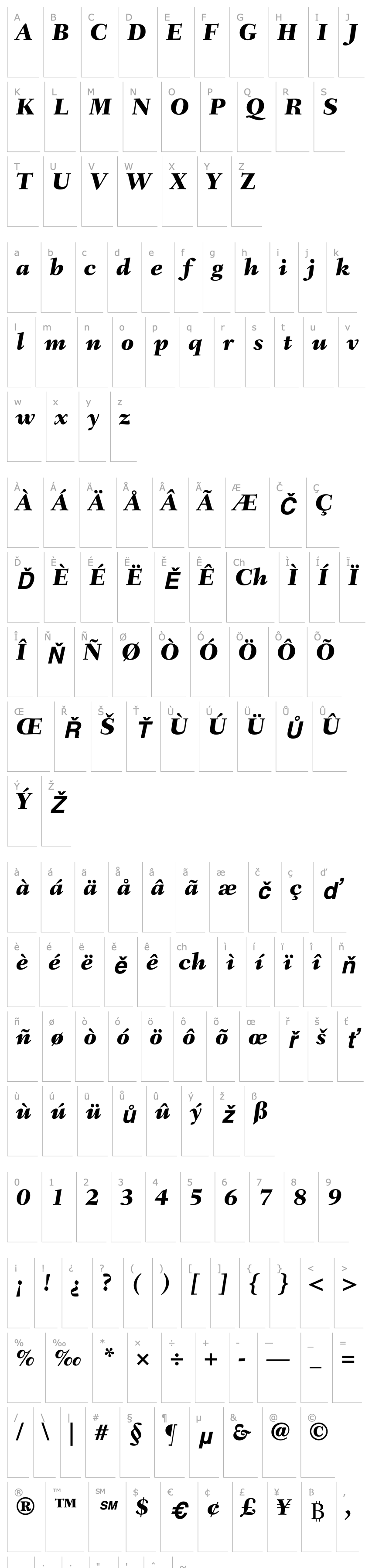 Přehled FairfieldLH86-Heavy Italic