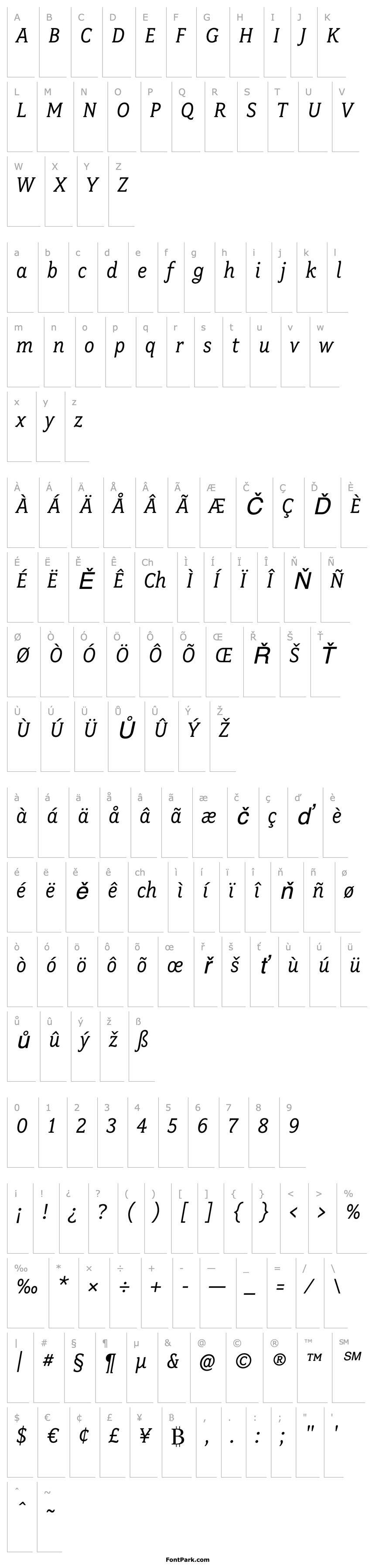 Overview FairplexNarrowBookItalic