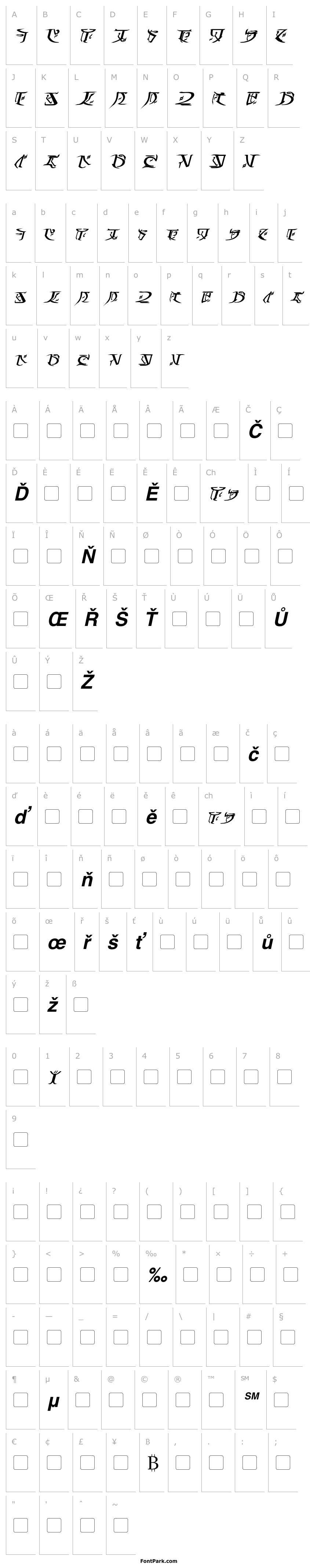 Přehled Falmer Bold Italic