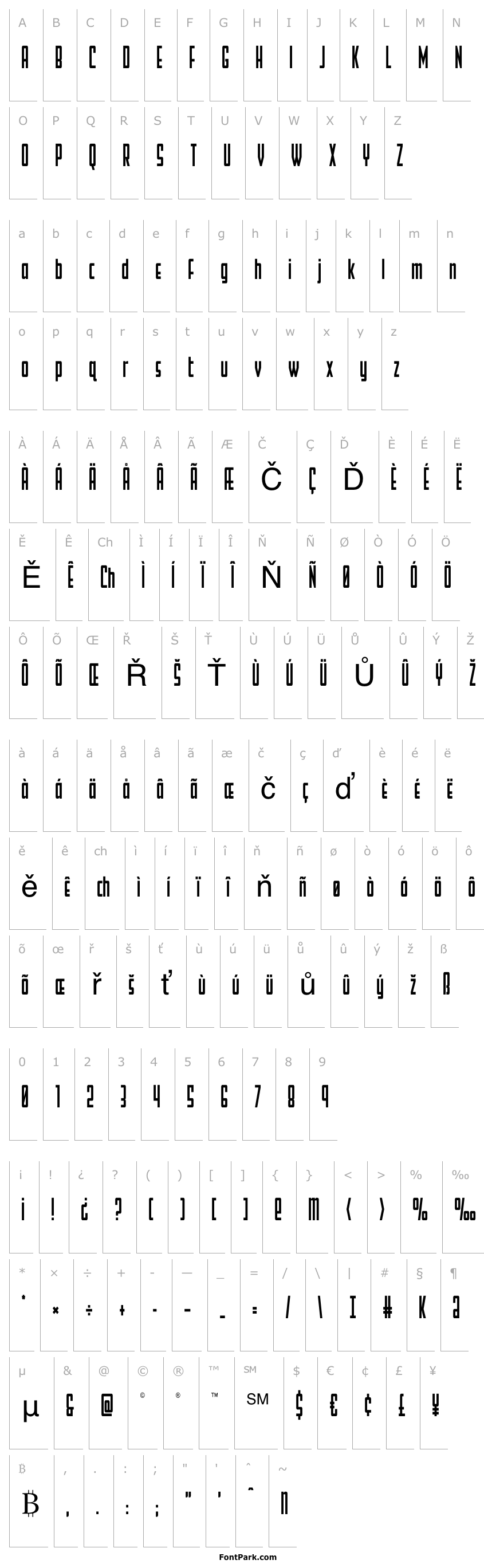 Přehled Falzon Condensed