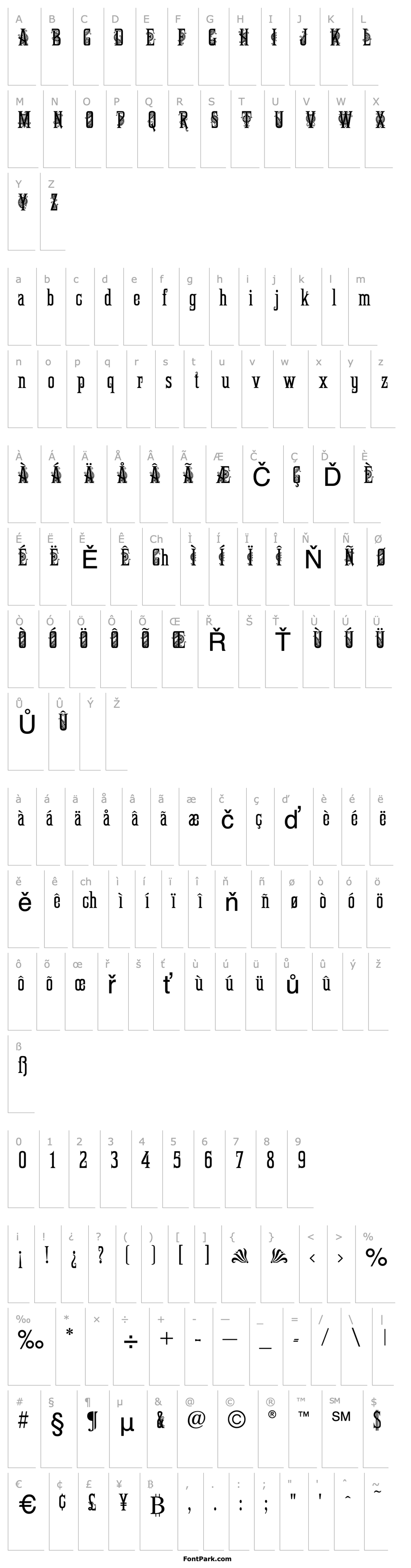 Overview FancyCeltic-Regular