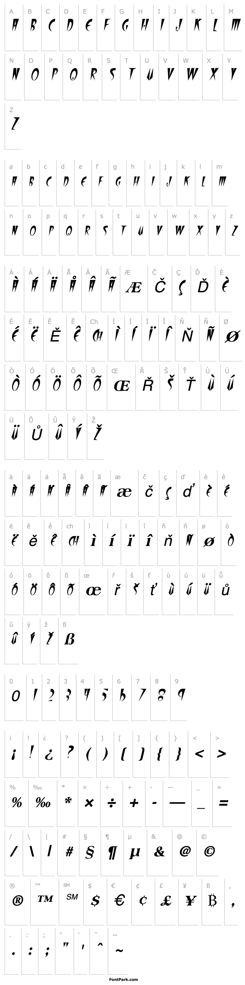 Overview FangsSCapsSSK Italic