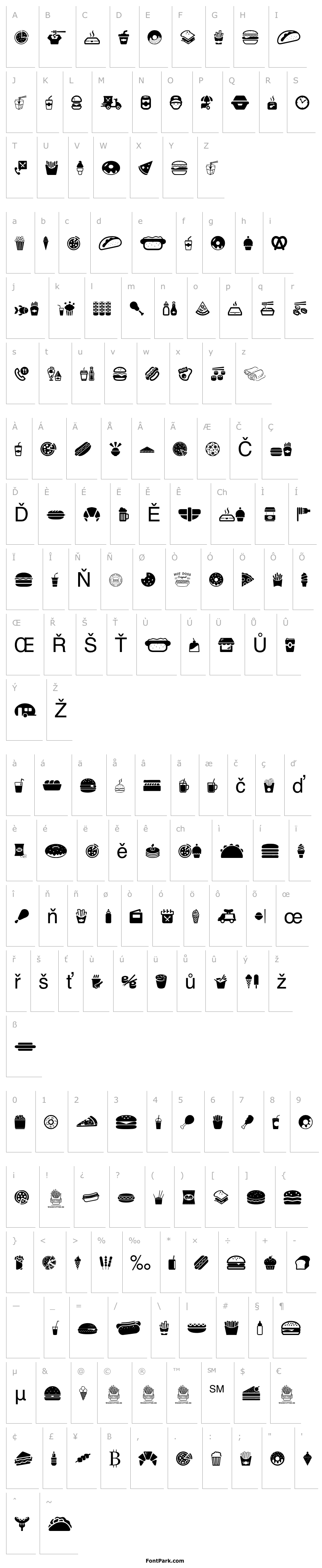 Přehled Fast Food Icons