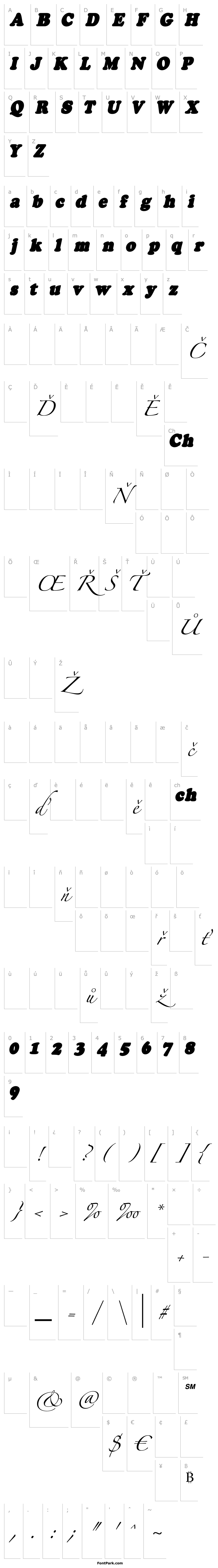 Přehled Fatso Italic CS