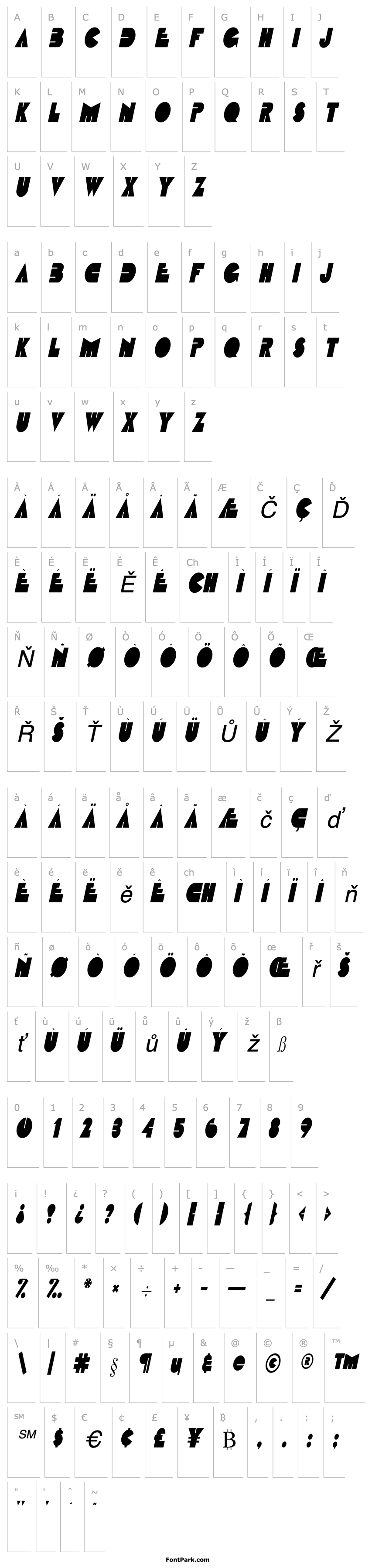 Přehled Fatso Thin Italic