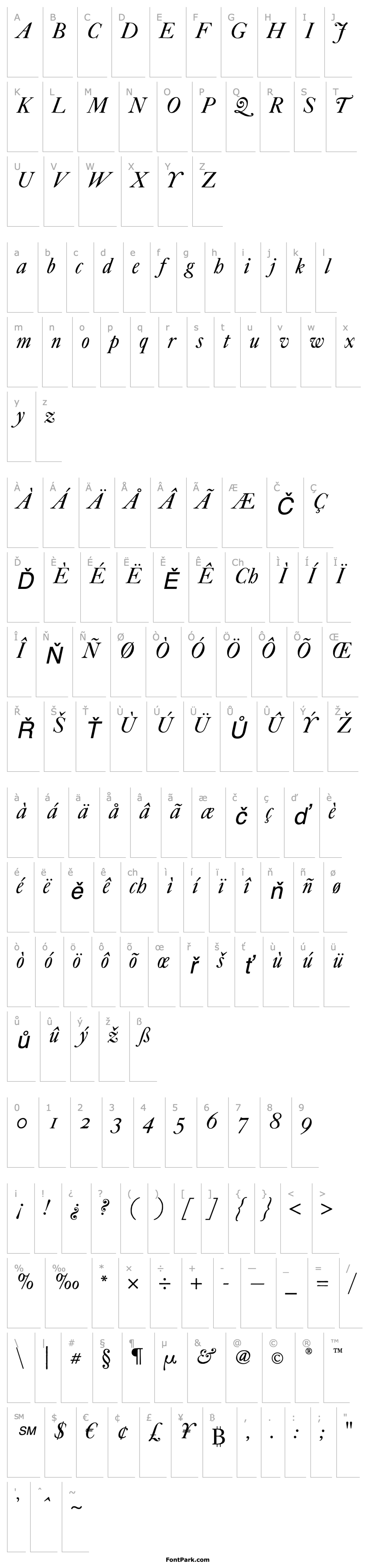 Overview FCaslonFortytwoITCStd-Italic