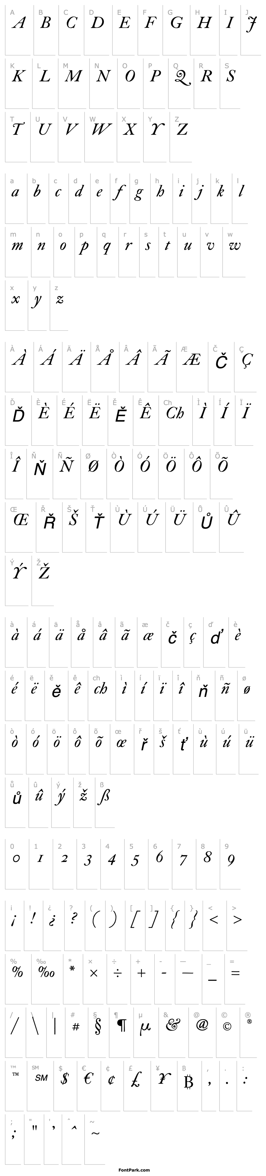 Overview FCaslonThirtyITCStd-Italic
