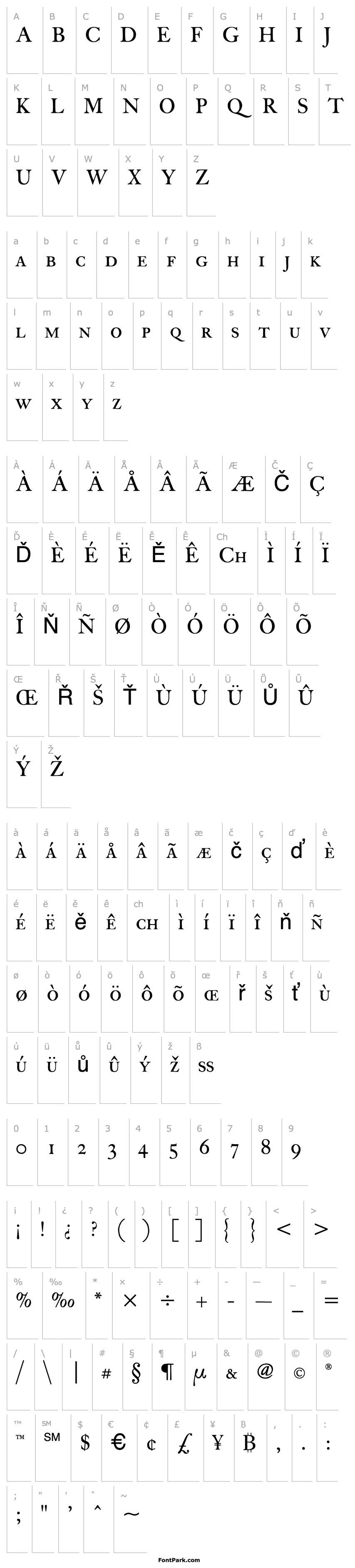 Přehled FCaslonThirtySCITC TT