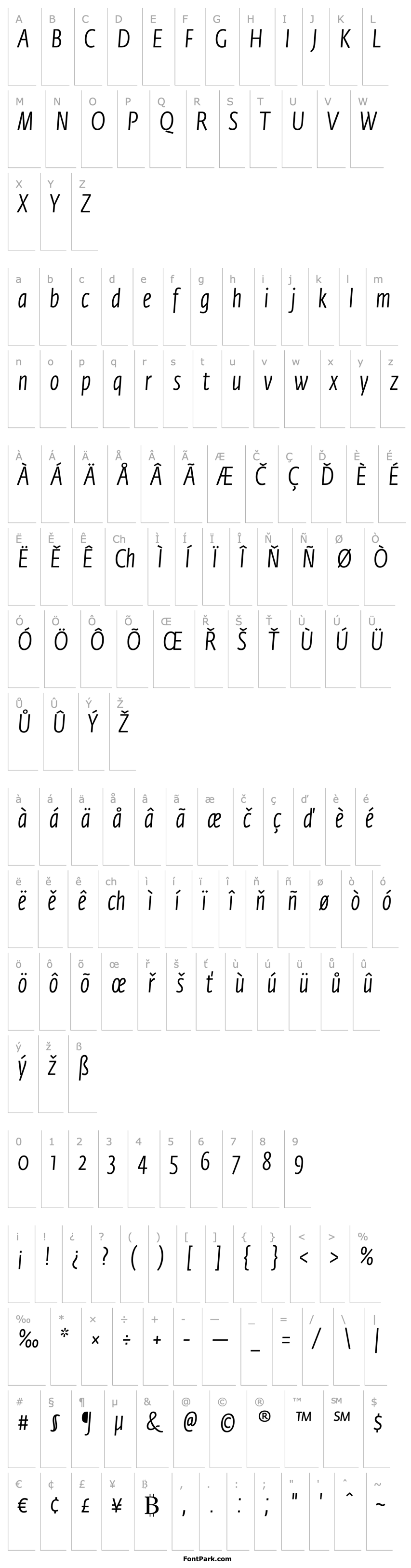 Overview FedraSansCondStd-LightItalic