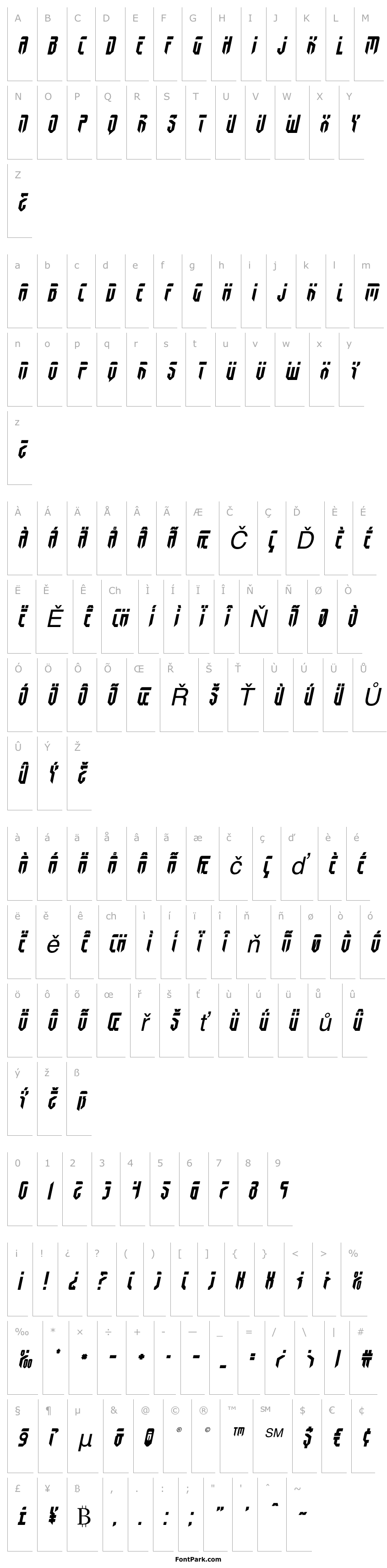 Přehled Fedyral Semi-Italic