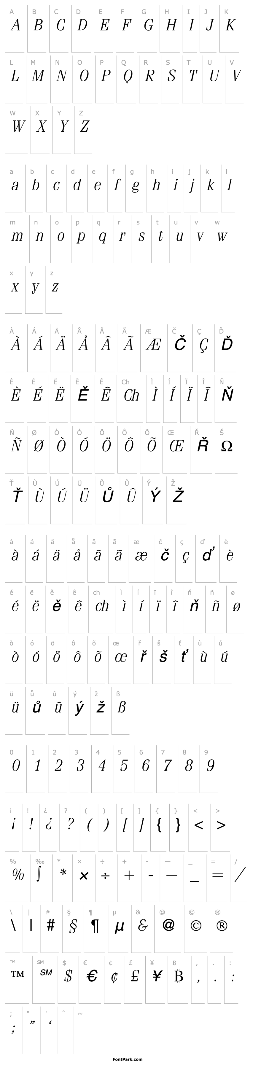 Overview FerventLight-RegularItalic