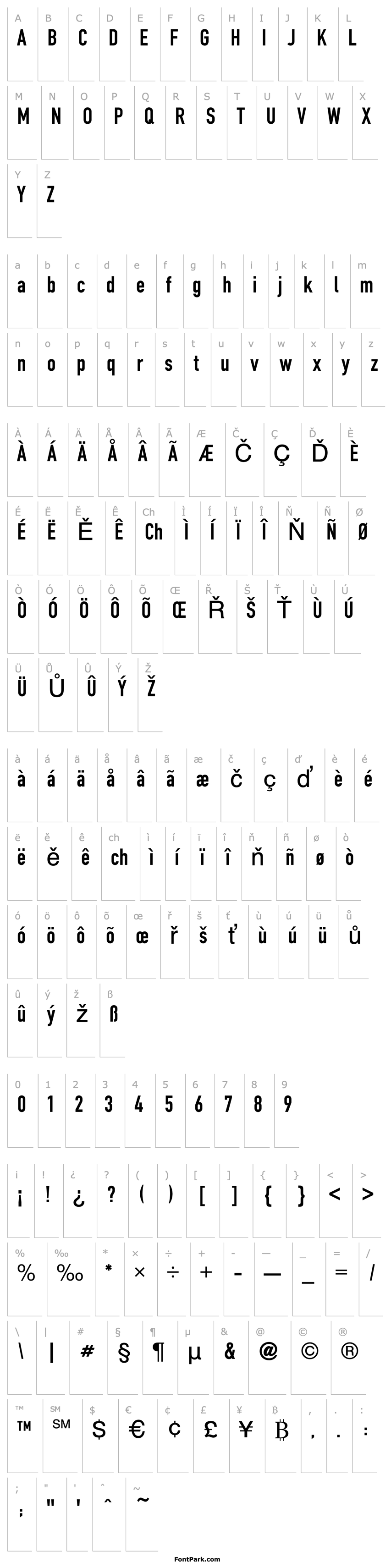 Overview FetteEngschrift Regular