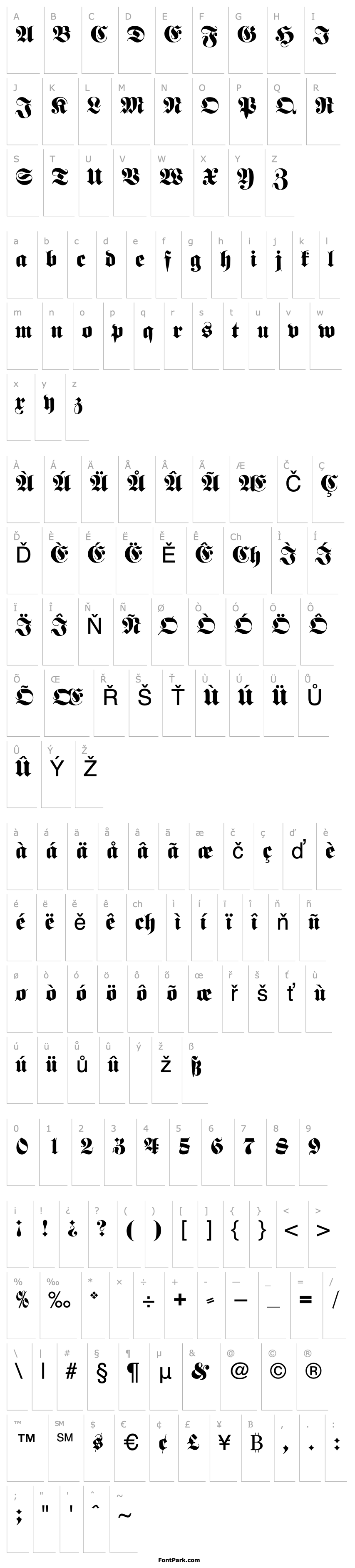 Overview FetteFraktur Regular