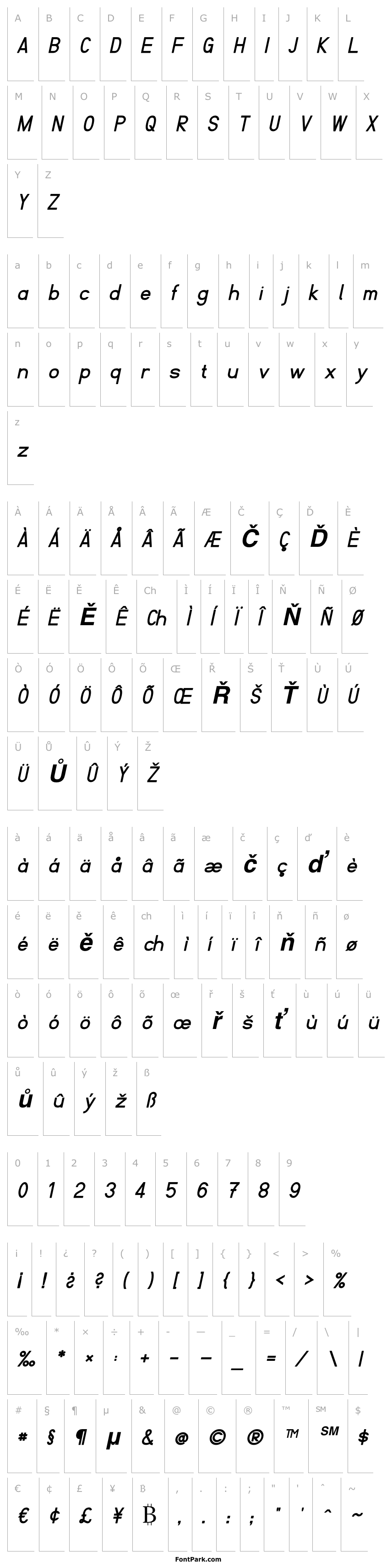 Přehled Fibel Nord Bold Italic