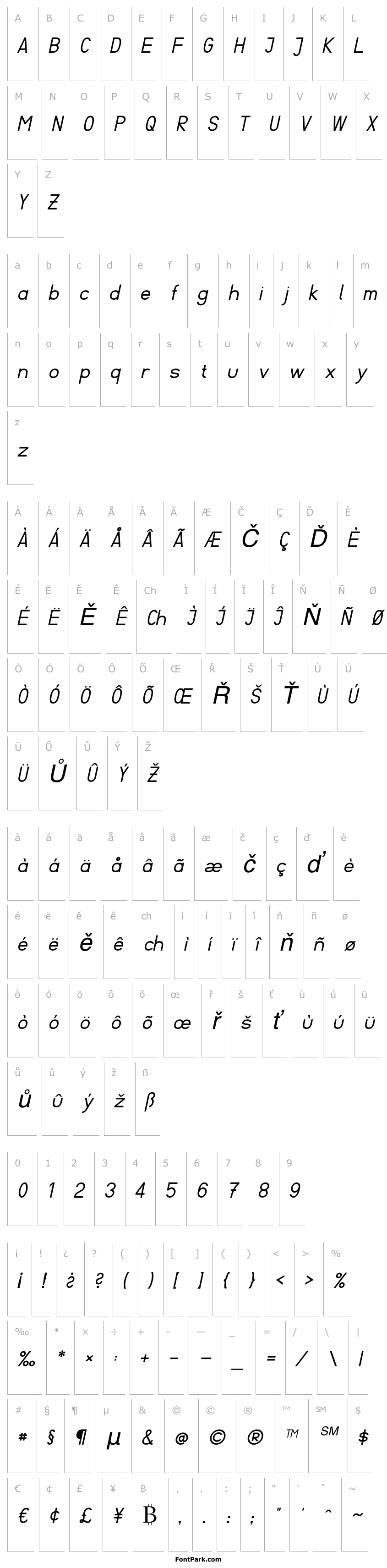 Overview Fibel Sued Italic