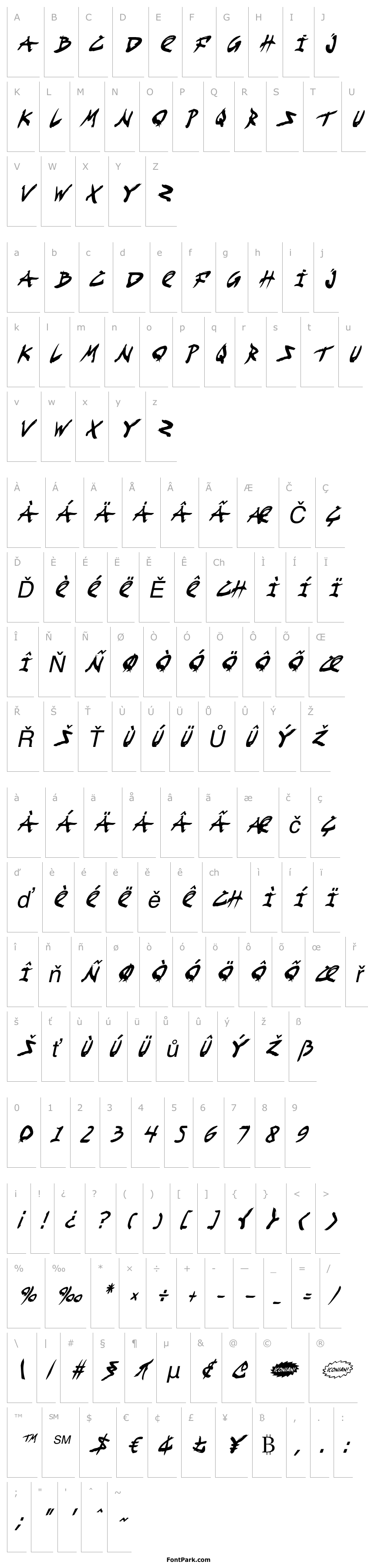 Přehled Fight Kid Condensed Italic