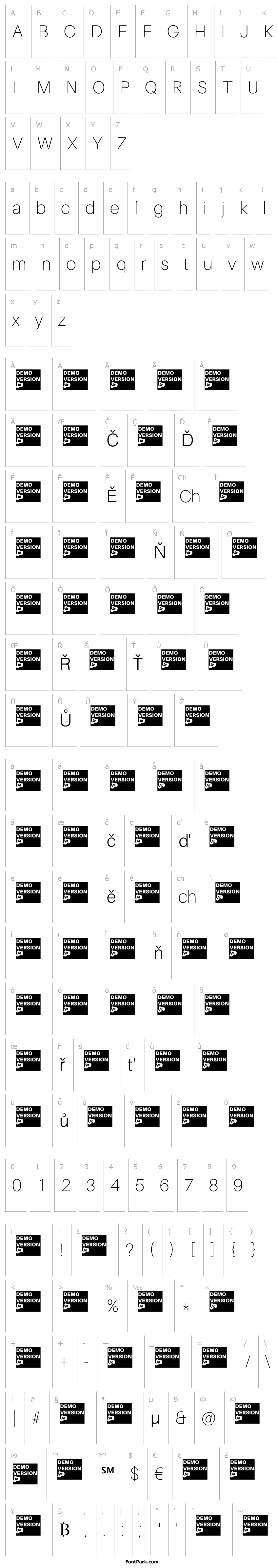 Overview Finis Grotesk DEMO Thin