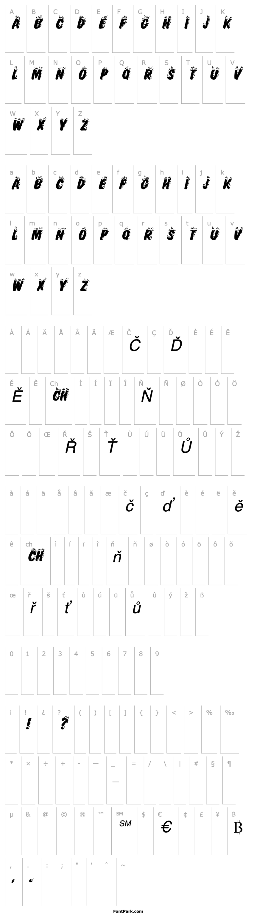 Overview FlamingDisplayCaps Italic