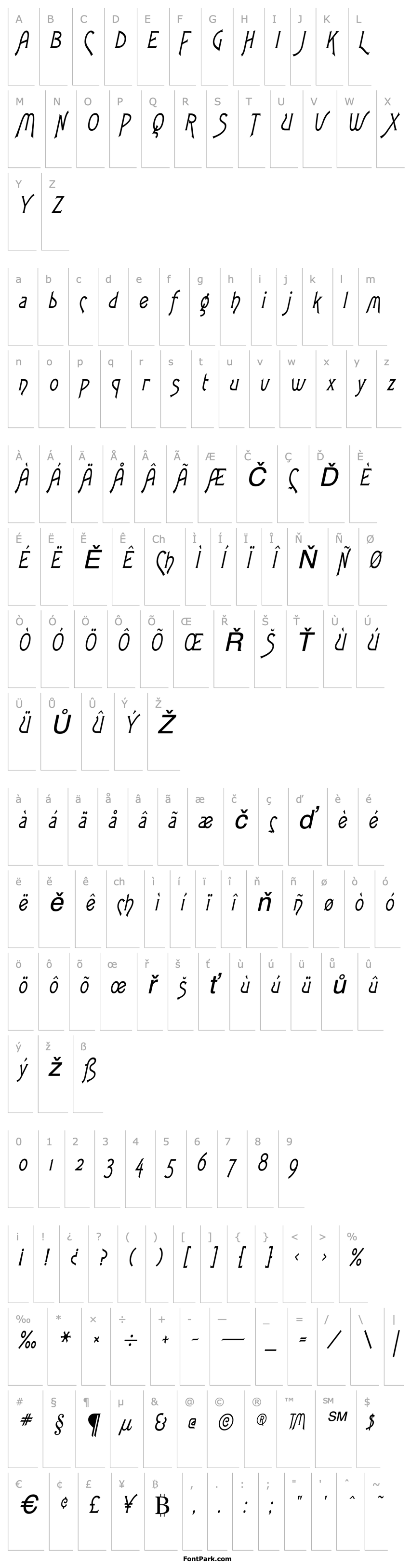 Overview Fletch Condensed Italic