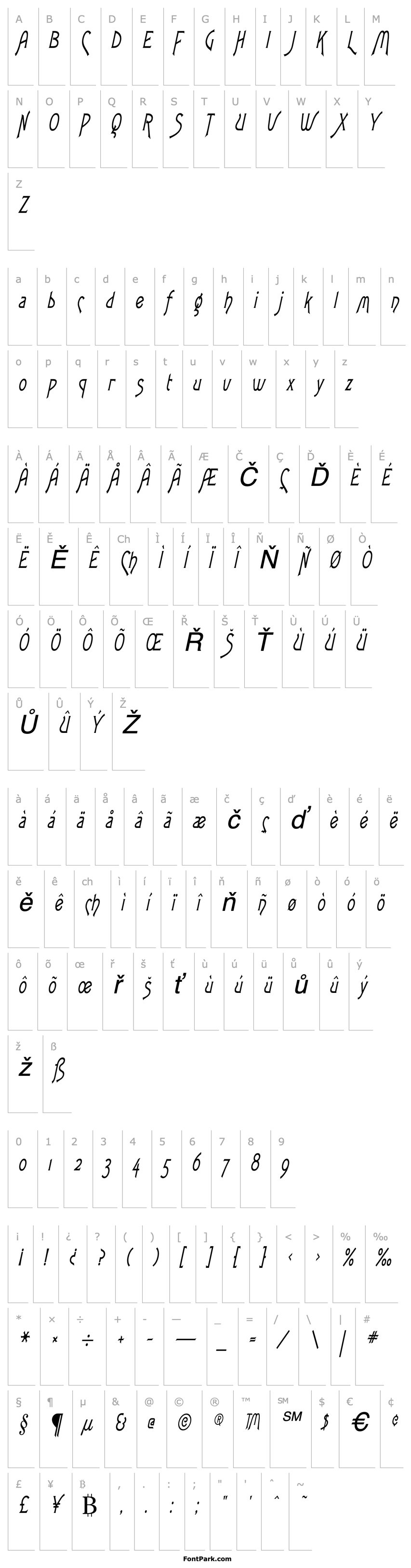 Přehled Fletch Thin Italic