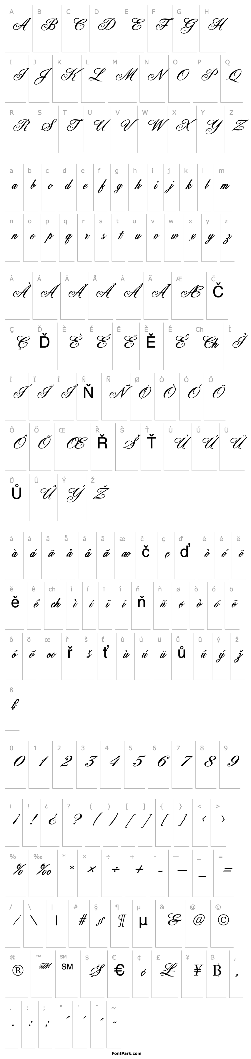 Přehled FleurishScript Regular