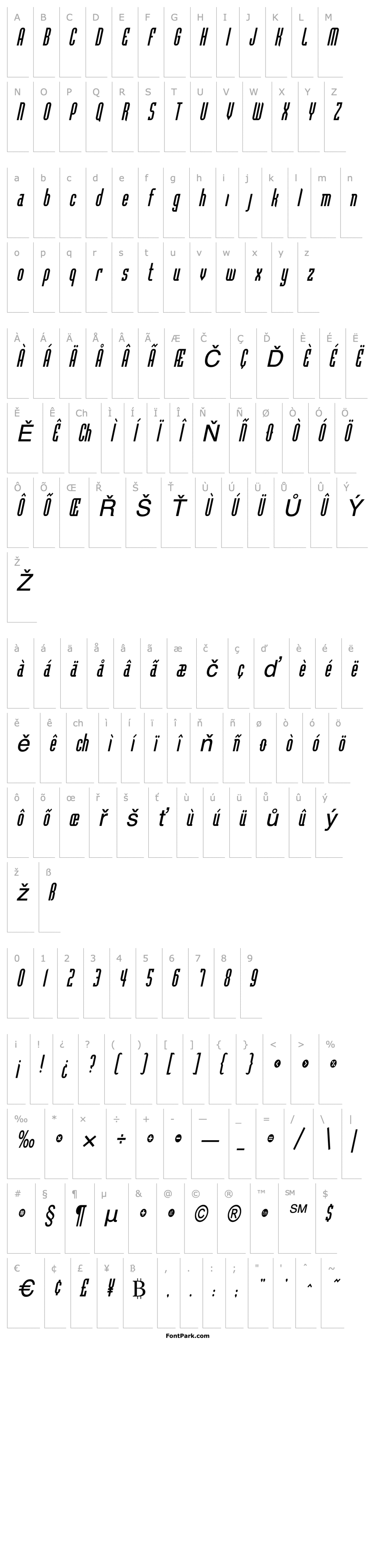 Overview Flintstone Condensed Italic