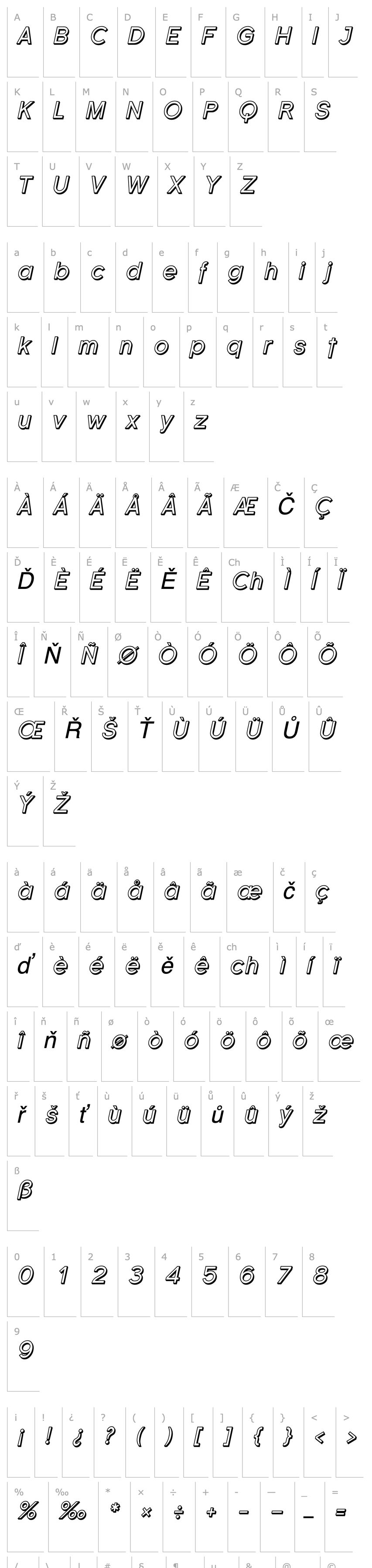 Přehled Florencesans Shaded Italic