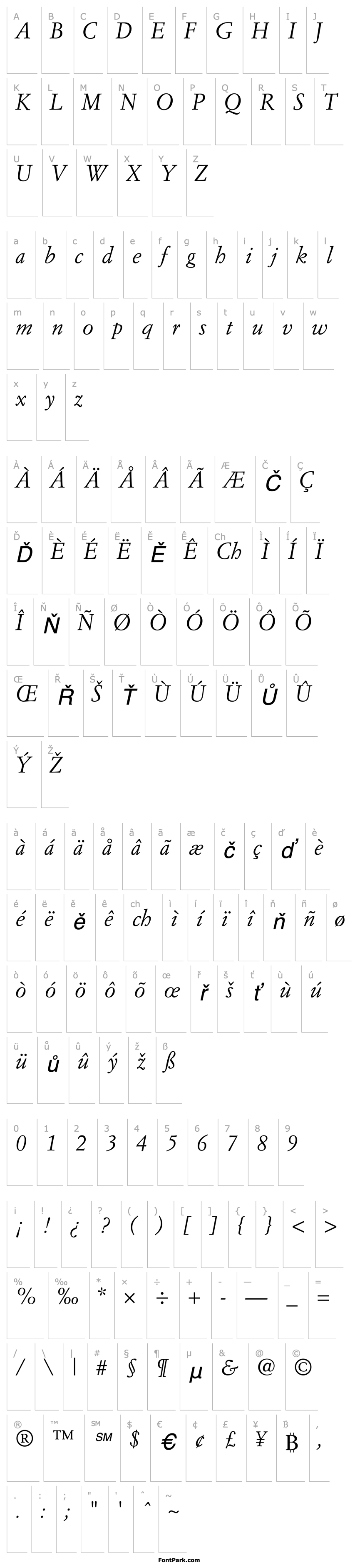 Overview Florentine Garamond SSi Italic