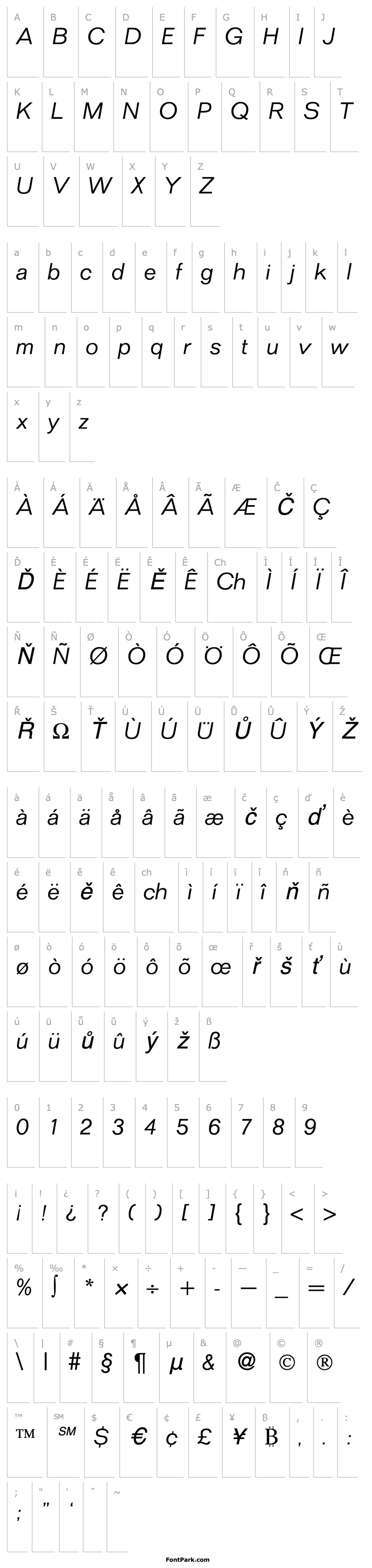 Overview FocusLight-RegularItalic