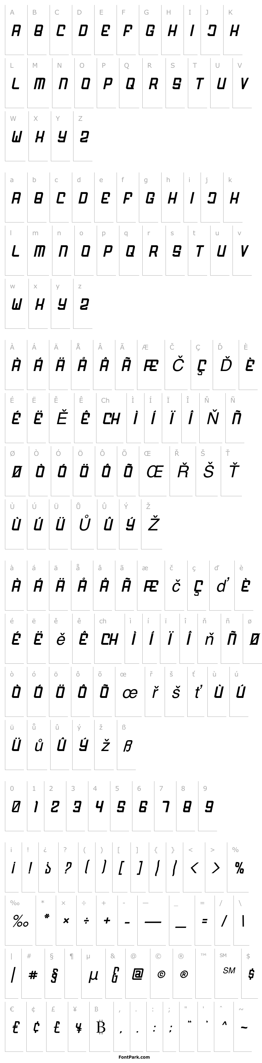 Overview FODECUMBERS ITALIC Italic