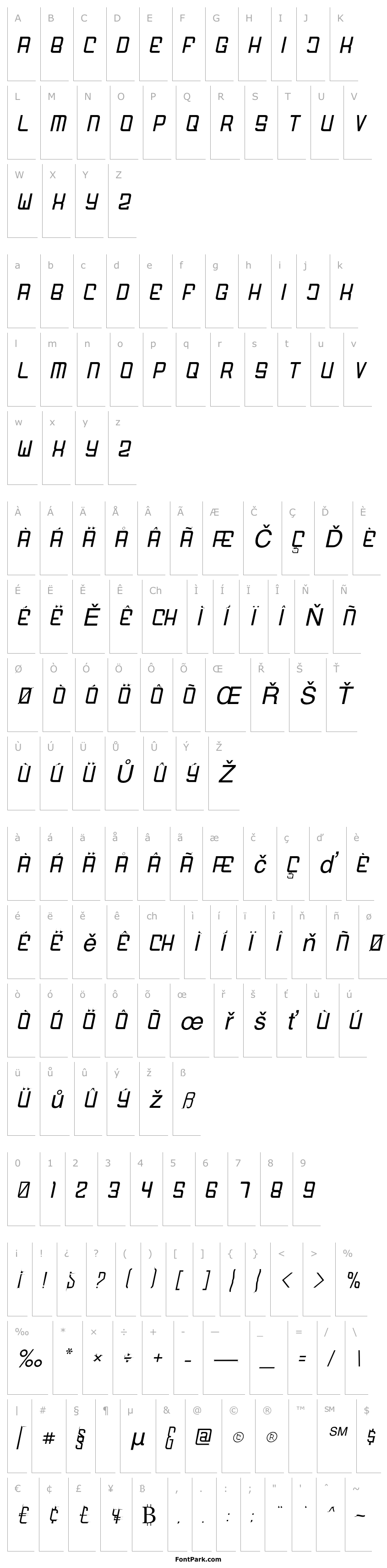 Overview FODECUMBERS LIGHT ITALIC Italic